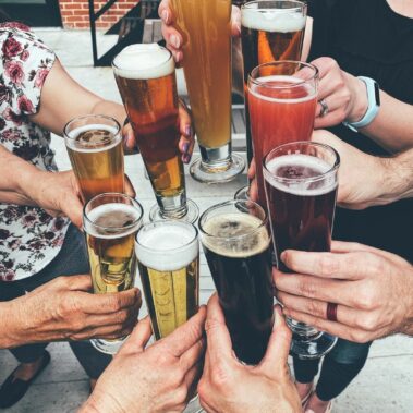 People having a cheers with beers